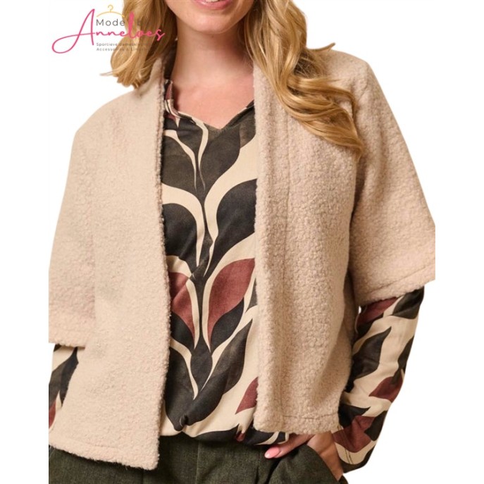 FOS gilet Lia teddy 7923 Beige